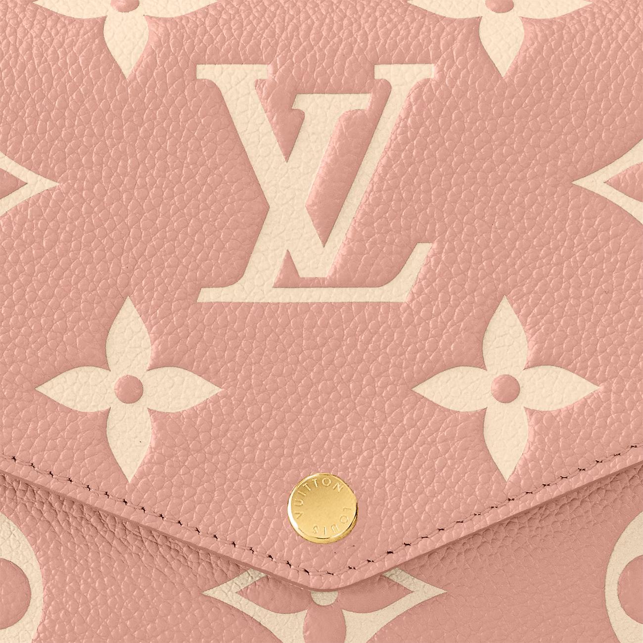 Túi Louis Vuitton Félicie Pochette Nữ Monogram Empreinte Hồng Kem